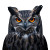 Defiant Owl Portrait Vinyl Car Decal Sticker – Waterproof & UV-Resistant 8"