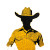 Yellow Cowboy Silhouette Vinyl Car Decal Sticker – Waterproof & UV-Resistant 8"