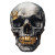 Golden Teeth Skull Vinyl Car Decal Sticker – Waterproof & UV-Resistant 8"