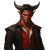 Devious Tiefling Man Vinyl Car Decal Sticker – Waterproof & UV-Resistant 8"