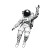Astronaut Reaching Up Vinyl Car Decal Sticker – Waterproof & UV-Resistant 8"