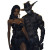 Gothic Romance Pair Vinyl Car Decal Sticker – Waterproof & UV-Resistant 8"