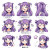 Purple-Haired Girl Emoticons Vinyl Car Decal Sticker – Waterproof & UV-Resistant 8"