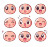 Kawaii Facial Expressions Vinyl Car Decal Sticker – Waterproof & UV-Resistant 8"