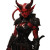 Red Tiefling Warrior Vinyl Car Decal Sticker – Waterproof & UV-Resistant 8"