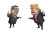 Political Caricature Divide Vinyl Car Decal Sticker – Waterproof & UV-Resistant 8"
