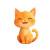 Friendly Orange Cat Vinyl Car Decal Sticker – Waterproof & UV-Resistant 8"