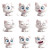 Emoticon Cat Illustrations Vinyl Car Decal Sticker – Waterproof & UV-Resistant 8"