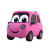 Magenta Cartoon Car Vinyl Car Decal Sticker – Waterproof & UV-Resistant 8"