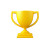 Yellow Trophy Icon Vinyl Car Decal Sticker – Waterproof & UV-Resistant 8"