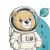 Astronaut Bear V2 Vinyl Car Decal Sticker – Waterproof & UV-Resistant 8"