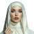 Glamorous Nun Portrait Vinyl Car Decal Sticker – Waterproof & UV-Resistant 8"