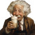 Einstein With Milkshake Vinyl Car Decal Sticker – Waterproof & UV-Resistant 8"