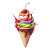 Rainbow Ice Cream Sundae Vinyl Car Decal Sticker – Waterproof & UV-Resistant 8"
