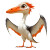 Cartoon Pterosaurs Flying Vinyl Car Decal Sticker – Waterproof & UV-Resistant 8"