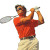 Golfer With Racquet Vinyl Car Decal Sticker – Waterproof & UV-Resistant 8"