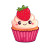 Strawberry Cupcake Illustration Vinyl Car Decal Sticker – Waterproof & UV-Resistant 8"
