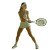 Asian Tennis Player Vinyl Car Decal Sticker – Waterproof & UV-Resistant 8"