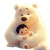 Cute Bear With Baby Vinyl Car Decal Sticker – Waterproof & UV-Resistant 8"