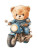 Teddy Biker Bear Vinyl Car Decal Sticker – Waterproof & UV-Resistant 8"