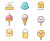 Playful Food Icons Vinyl Car Decal Sticker – Waterproof & UV-Resistant 8"
