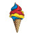 Colorful Gelato Cone Vinyl Car Decal Sticker – Waterproof & UV-Resistant 8"