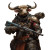 Sci Fi Minotaur Hunter Vinyl Car Decal Sticker – Waterproof & UV-Resistant 8"