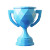 Blue Trophy Icon Vinyl Car Decal Sticker – Waterproof & UV-Resistant 8"