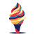 Colorful Ice Cream V3 Vinyl Car Decal Sticker – Waterproof & UV-Resistant 8"