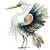 Stylized Heron Vinyl Car Decal Sticker – Waterproof & UV-Resistant 8"