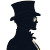 Gentleman Silhouette Vinyl Car Decal Sticker – Waterproof & UV-Resistant 8"