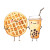 Happy Waffle Boba Vinyl Car Decal Sticker – Waterproof & UV-Resistant 8"