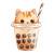Cute Boba Cat Vinyl Car Decal Sticker – Waterproof & UV-Resistant 8"