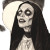 Nosferatu Nun Vinyl Car Decal Sticker – Waterproof & UV-Resistant 8"
