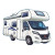 Modern Cartoon Camper Vinyl Car Decal Sticker – Waterproof & UV-Resistant 8"