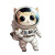 Space Cat Mascot Vinyl Car Decal Sticker – Waterproof & UV-Resistant 8"