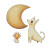 Sun Cat Moon Dog Vinyl Car Decal Sticker – Waterproof & UV-Resistant 8"