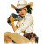 Vintage Cowgirl Illustration Vinyl Car Decal Sticker – Waterproof & UV-Resistant 8"