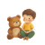 Happy Boy With Bear Vinyl Car Decal Sticker – Waterproof & UV-Resistant 8"