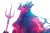 Cyberpunk Poseidon Deity Vinyl Car Decal Sticker – Waterproof & UV-Resistant 8"