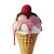 Dripping Ice Cream Cone Vinyl Car Decal Sticker – Waterproof & UV-Resistant 8"
