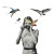 Bird-Faced Girl Vinyl Car Decal Sticker – Waterproof & UV-Resistant 8"