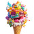 Joyful Ice Cream Mascot Vinyl Car Decal Sticker – Waterproof & UV-Resistant 8"
