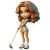 Golfing Chibi Woman Vinyl Car Decal Sticker – Waterproof & UV-Resistant 8"