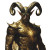 Devilish Brass-Scaled Humanoid Vinyl Car Decal Sticker – Waterproof & UV-Resistant 8"