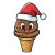 Santa Hat Ice Cream Vinyl Car Decal Sticker – Waterproof & UV-Resistant 8"