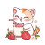 Cute Cat Drinking Juice Vinyl Car Decal Sticker – Waterproof & UV-Resistant 8"