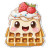 Cute Waffle Sticker V2 Vinyl Car Decal Sticker – Waterproof & UV-Resistant 8"