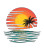 Sunset Beach Logo Vinyl Car Decal Sticker – Waterproof & UV-Resistant 8"
