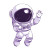 Cute Astronaut Drawing Vinyl Car Decal Sticker – Waterproof & UV-Resistant 8"